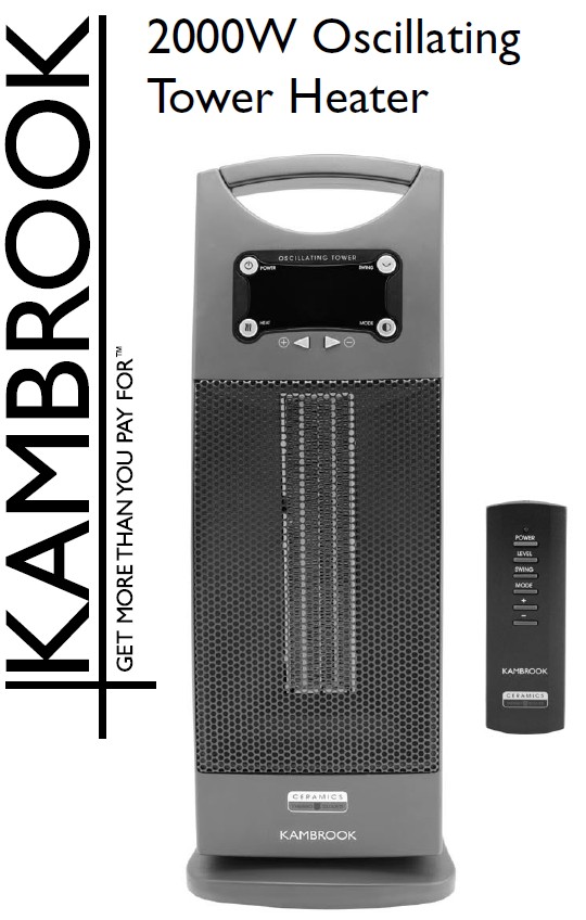KAMBROOK 2000w Oscillating Ceramic Heater KCE50