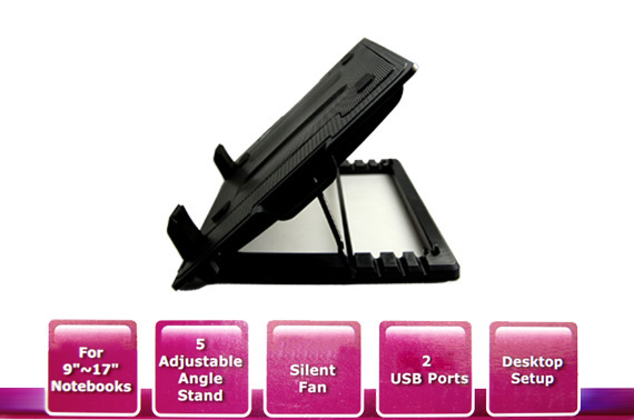 Notebook Laptop Cooling Pad Cooler Fan Stand w/ USB Hub