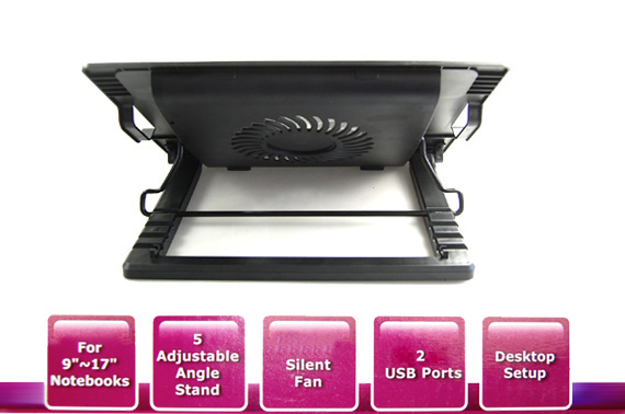 Notebook Laptop Cooling Pad Cooler Fan Stand w/ USB Hub